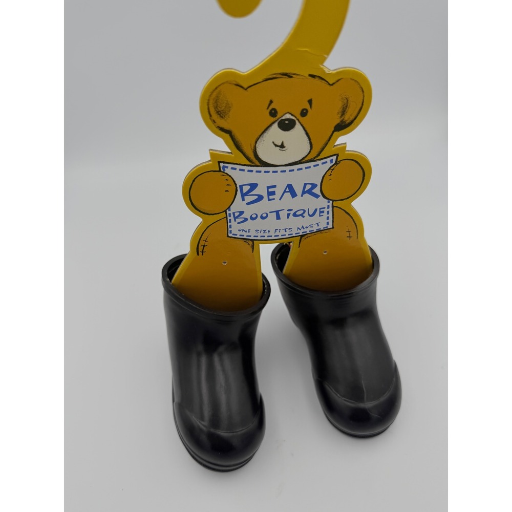 Build-A-Bear Workshop Black Rubber Rain Boots Plush Accessory Bear Bootique